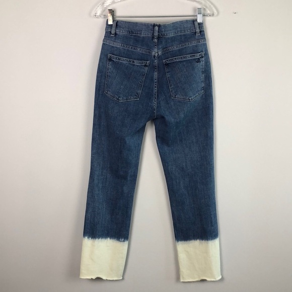 DS1961 Maria High Rise Instacuplt Straight Leg Cropped Frayed Bleached 27 Jeans - Picture 11 of 16